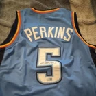 Oklahoma City Thunder Perkins Autographed Basketball Jersey Original