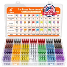 JOREST 300Pcs Car Fuse Assortment Kit, 160 Mini Blade Fuses Automotive + 90 Stan