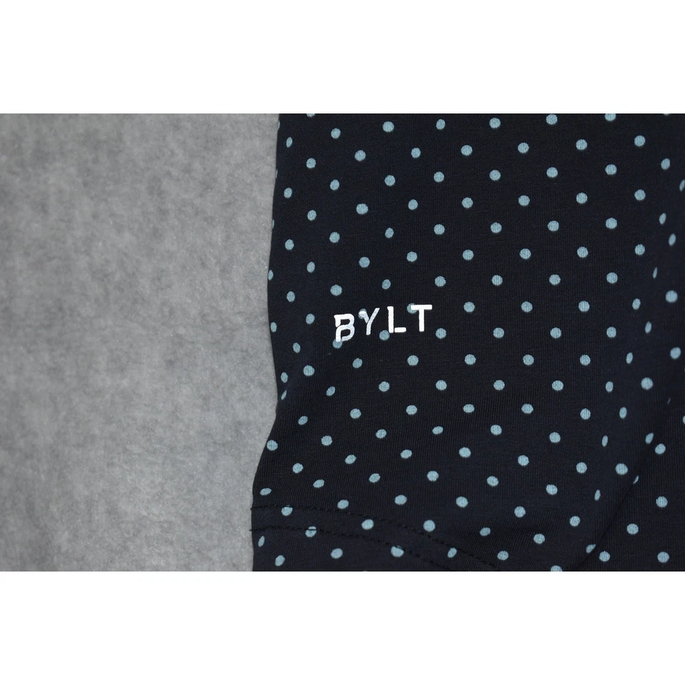 Camisa de Golf BYLT Para Hombres Talla 2XL Premium Corte Caída Lux Azul Lunares Mezcla de Algodón Foto 3 de 4