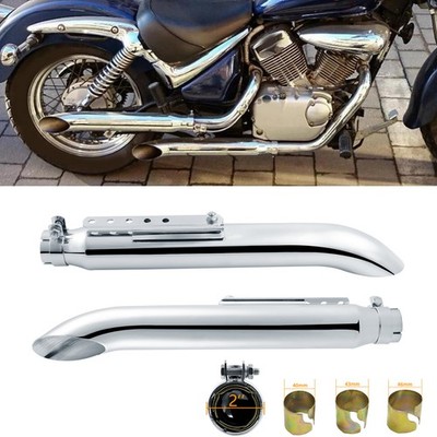 2x 20'' Auspuff Endtopf Schalldämpfer Turn-Out für Honda VTX 1800 1300 VT 750