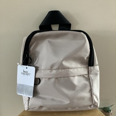 Bon Voyage Small Waterproof Beige Mini Travel Backpack 9.5 x 8  Lightweight New