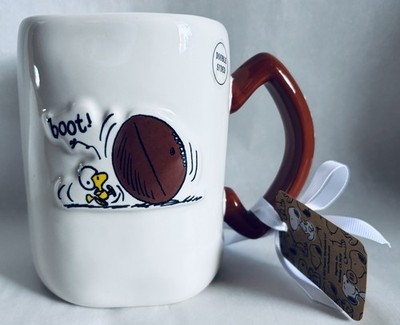 Rae Dunn x Peanuts Woodstock Touch Down with Football Stitch Handle Mug NEW  