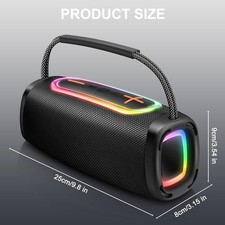 RGB Lights Portable Bluetooth Speaker, IPX7 Waterproof, 24H Playtime, Bluetooth