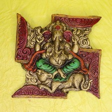 Lord Ganesh Wall Hanging Mask Metal Ganesh Ganpti Figure Home Decor Figurine