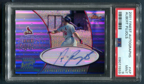 2001 Topps Finest Albert Pujols Rookie AUTO #AP PSA 9 MINT