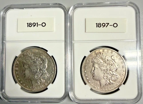 1897-O & 1891-O MORGAN SILVER DOLLAR COINS Extra Fine  LOT OF 2