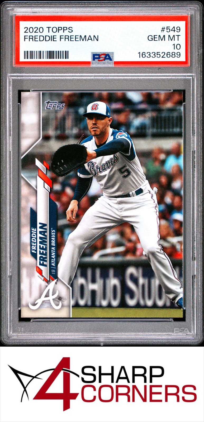 2020 TOPPS #549 FREDDIE FREEMAN BRAVES PSA 10