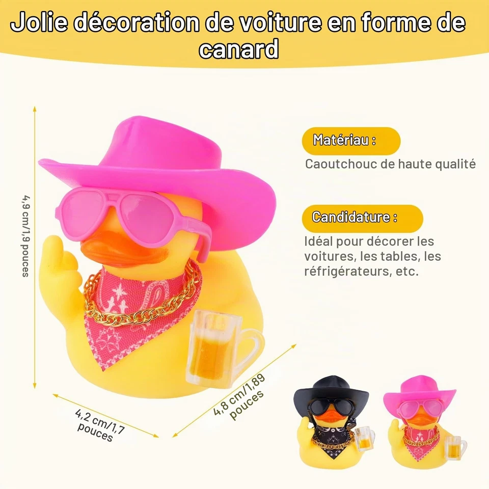 Lot de 2 Canard en Caoutchouc Amusants pour Tableau Bord, Décoration de Voitu... - Photo 2/4