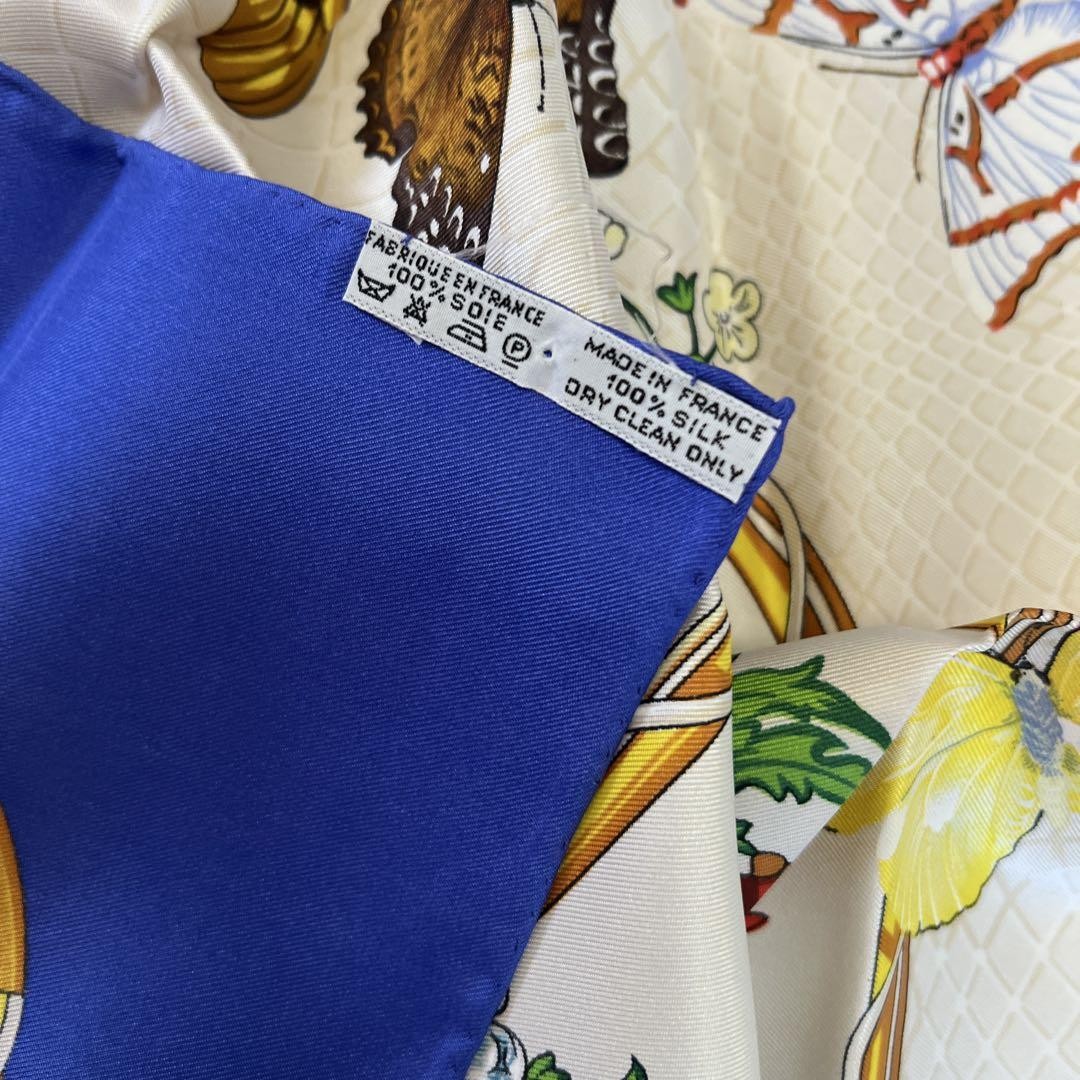 Hermes Silk Scarf Carre 90 Butterfly Flower Pink Cream Unused | eBay