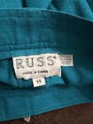 Vintage Russ Women's Teal Silk Pants Pleated Slash Pockets Size 14 — photo 7
