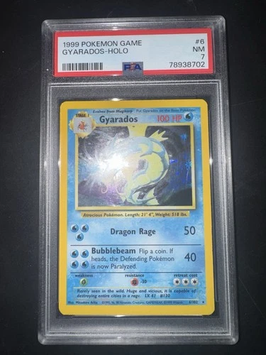 Pokémon TCG 1999 Gyarados HOLO PSA 7 NM Base Set 6/102