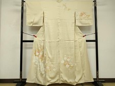 Japanese Kimono Embroidery Branch Flower Pure Silk Masterpiece