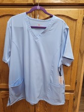 NWT. Lite Powder Blue Scrub Top By Work Ready sz 2X