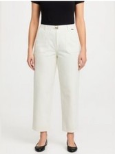 St. John Sport Marie Gray Cream Colored Straight Leg Pants Size 6 Excellent