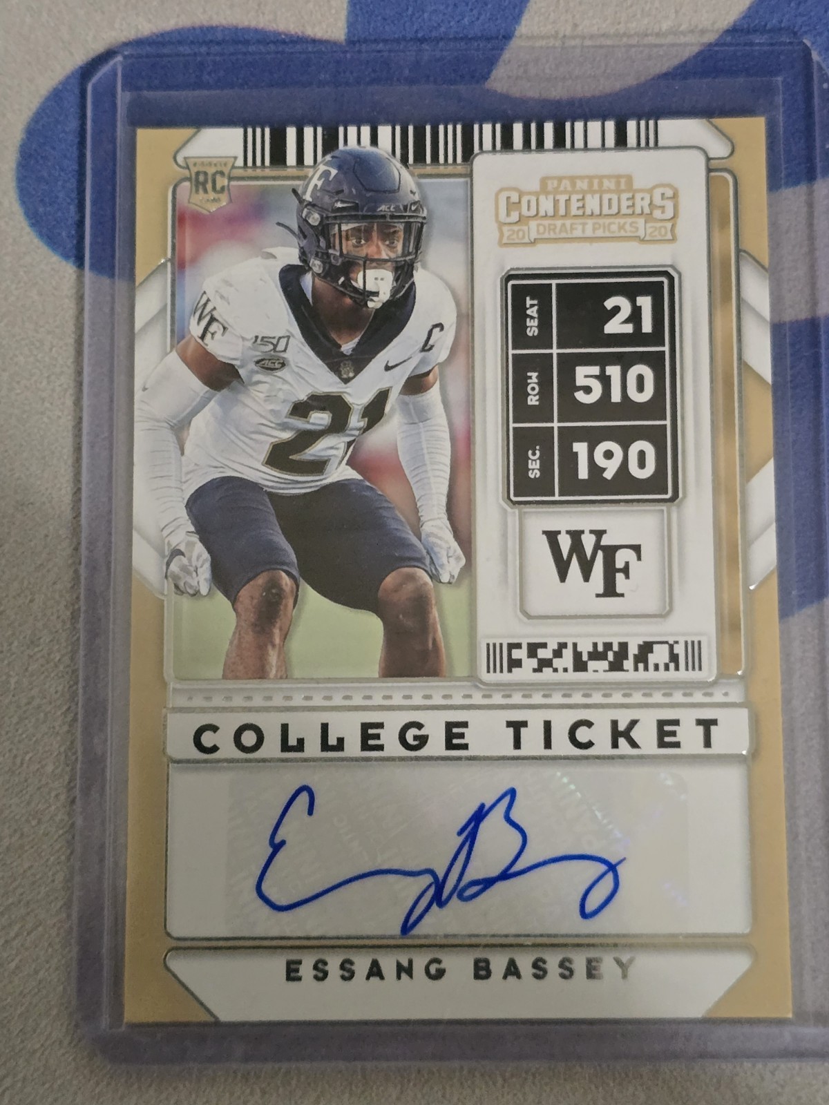 2020 Panini Contenders Draft Picks Essang Bassey RC Auto 272 NM-MT