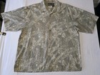 OP Ocean Pacific Mens Hawiian Shirt Green Floral Cotton Blend Short Sleeve