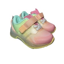 Cat Jack Sneaker Shoes Toddler Girls 6 Pink Light Up Pastel Strap Elastic Laces