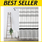 Stylish Bohemian Striped Shower Curtain - Linen-Blend, Semi-Opaque, 72" x 84"