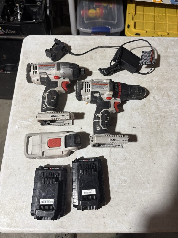 PORTER CABLE 20V MAX 1/2 in. Cordless Drill and 1/4 in. Impact Driver  Batteries