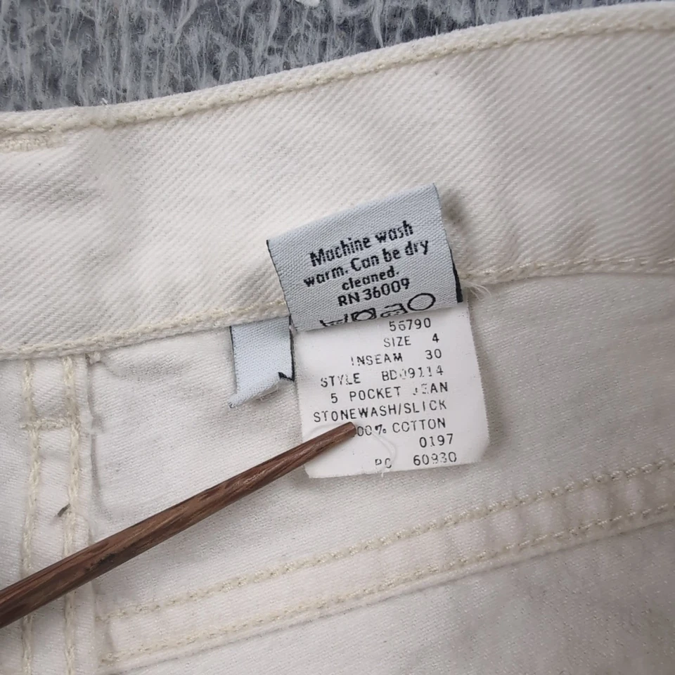 Vintage Calvin Klein Jeans Women 4 Beige High Rise USA Made Retro Y2K 90s Denim - Image 4 of 4