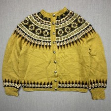 Vintage Hand Knit in Norway Sweater Womens Small Wool Fair Isle Nordic