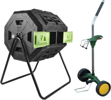 Garden Pot Mover and Tumbling Composter with Compost Thermometer,Great Gardening