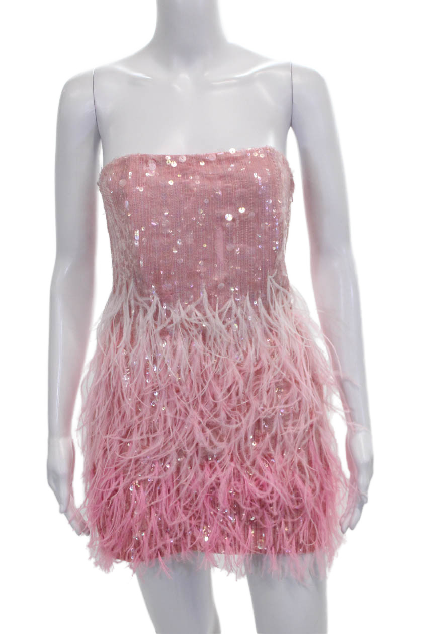 Retrofete Womens Pink Mini Dress Square Neck Zip Sleeveless Polyester Size SFree Shipping in US $100+ Orders | $6.95 Orders Below