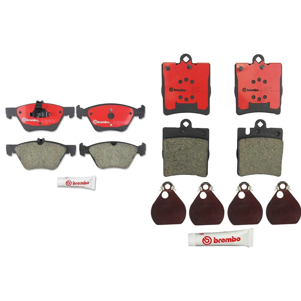 Подходит для Mercedes-Benz E430 1999-2002 годов выпуска передние + задние керамические тормозные колодки - Brembo оригинальные - Изображение 4 из 4