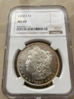1880-S Morgan Silver Dollar. NGC MS66. Blast White Obverse/ Toned Reverse!
