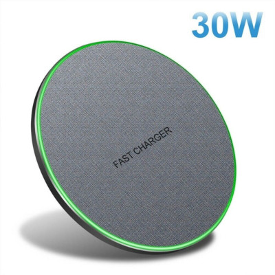 30W Fabric Wireless Charger Mat  Fast Charging Pad For iPhone 16 Pro Max 15 14