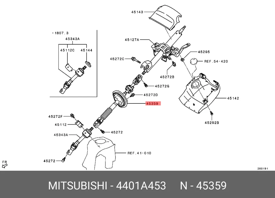 Genuine OEM Lower Steering Shaft 15-23 Mitsubishi Pajero Montero Sport 4401A453 Foto 4 de 4