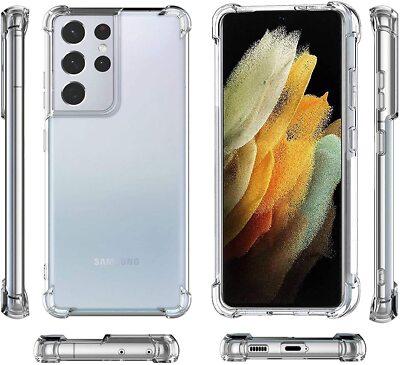 For Galaxy S21+Plus Ultra Case, Slim Clear Case with [Shock Absorption] Corners