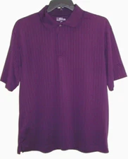 PGA Tour Preformance Golf Polo Shirt Men's L Purple Moisture Wicking Quick Dry