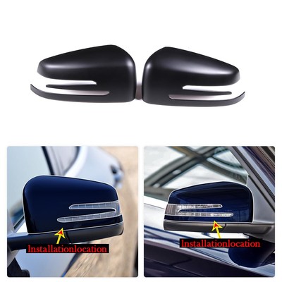 ABS Matte Black Rearview Mirror Cover For Benz A B C E S CLS CLA GLA GLK Class