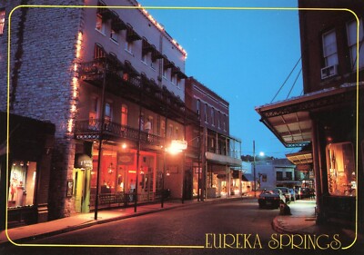 Evening on Spring Street, Eureka Springs, Arkansas, Exc Cond --Unused POSTCARD