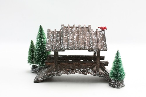 Lemax Wooden Bridge With Trees 2001 Village Collection - Picture 9 of 12