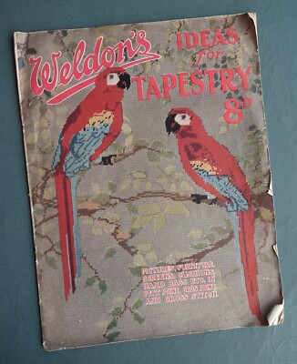 Vintage 20er 30er Jahre Weldon's Ideen für Gobelin Buch antike Nadelspitzkarten
