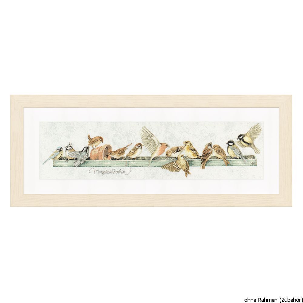 Lanarte cross stitch kit ""birds feeding spot"", counted, DIY