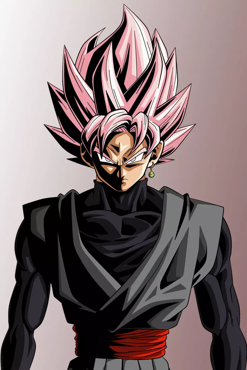 Dragon Ball Super Poster Goku Black SuperSJ Rose 12inx18in Free Shipping