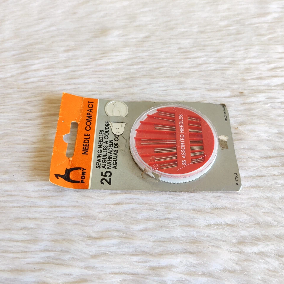 1940s Vintage Pony 12 di Cucito Ago Compatto Non Usato India da Collezione Raro - Immagine 3 di 4