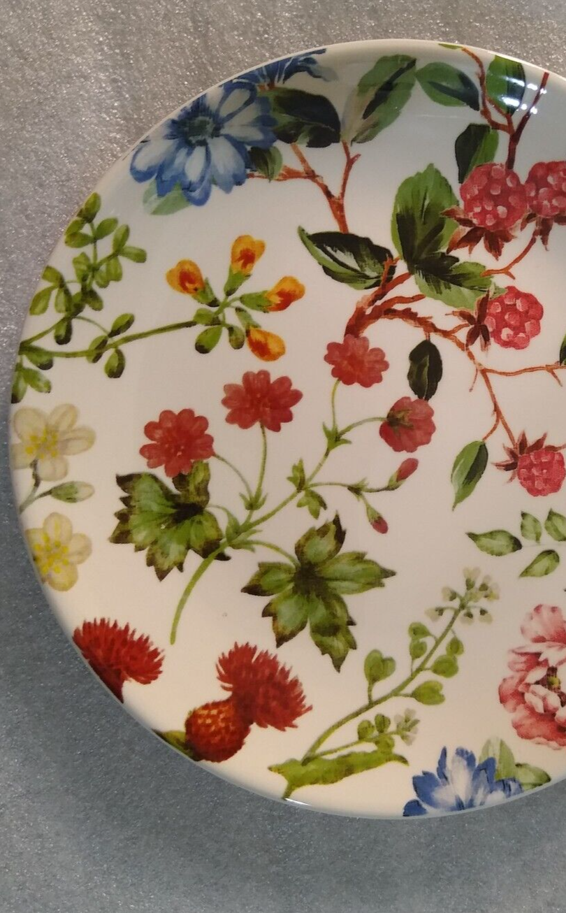Pier 1 Floral Salad Plate with berries and blooms eBay