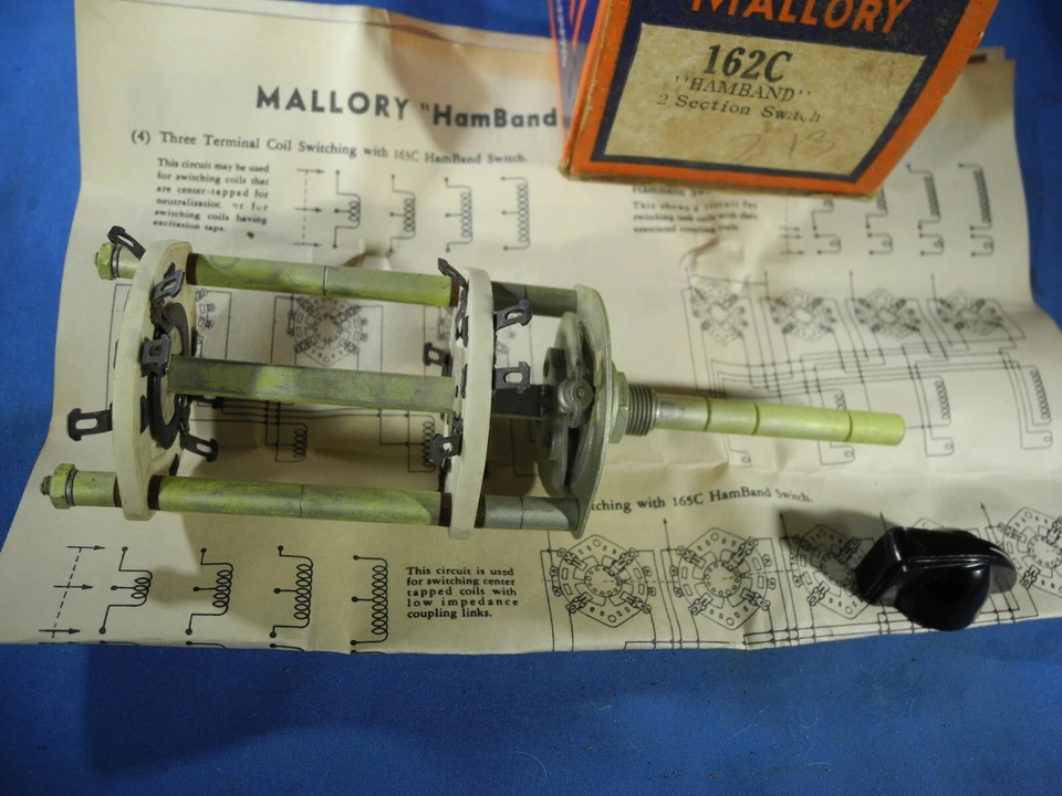 162C Mallory HAMBAND 2 Secciones Interruptor Banda Ham Radio De Colección ¡RARO! (NOS) Foto 2 de 4