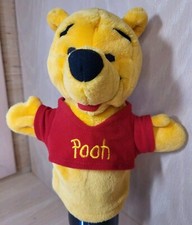 Disney Vintage Winnie the Pooh Hand Puppet Plush Stuffed Animal Toy Red Shirt