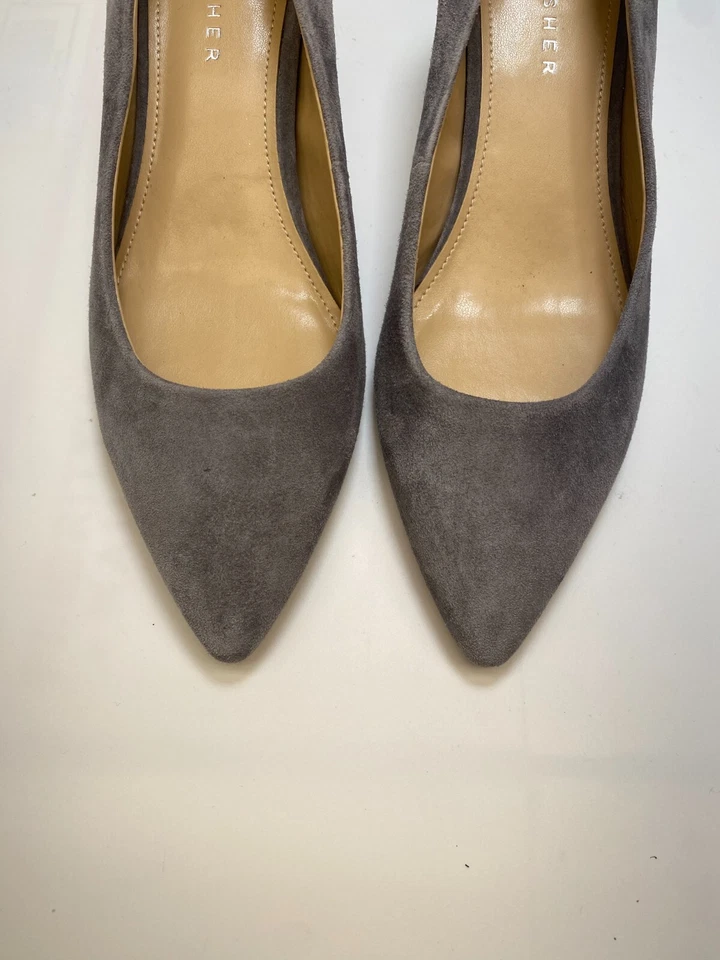 Marc Fisher LTD Mujer Lewisa Punta Bomba Gris Oscuro Gamuza Tacón Talla 11 Foto 3 de 4