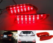 2 Red Lens Rear Bumper Reflector LED Tail Brake Stop Light For Lexus CT 200h 11+