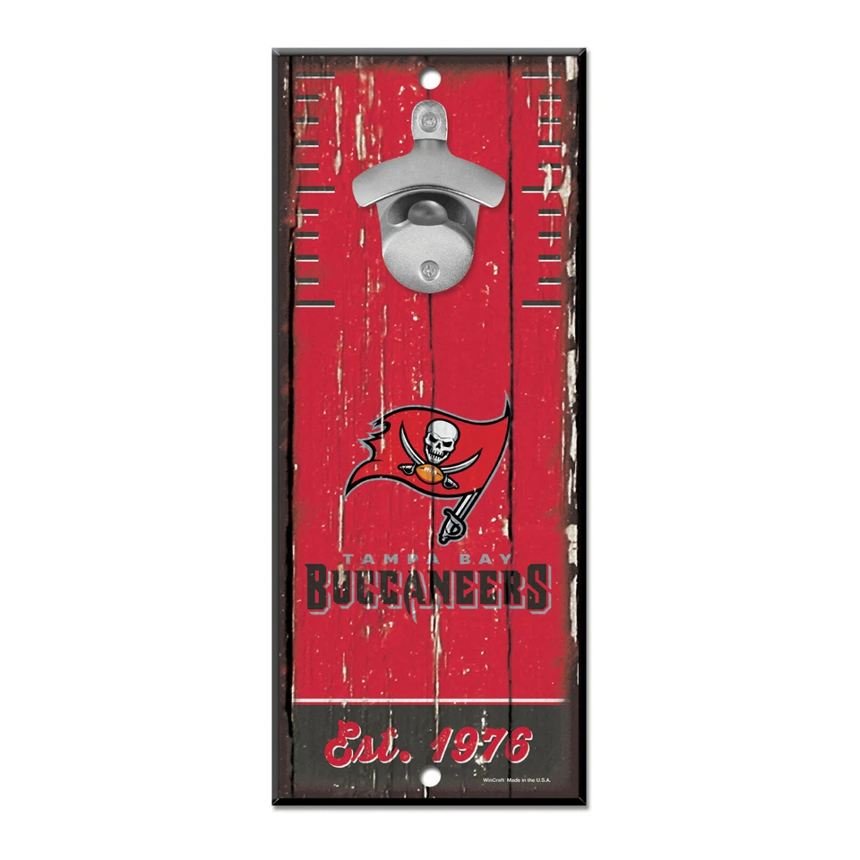 NFL Tampa Bay Buccaneers Bottle Opener Wood Sign Holzschild Holz Wandschmuck - Bild 1 von 1