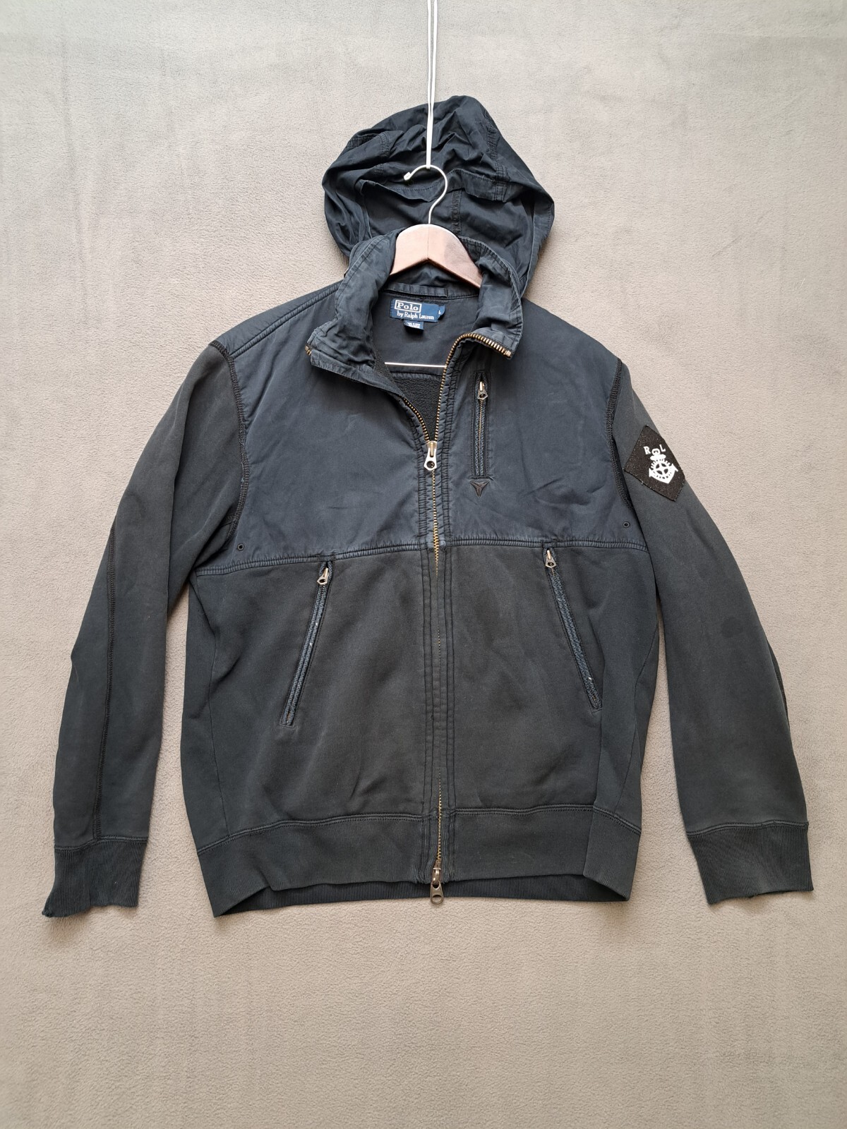 VTG POLO RALPH LAUREN Naval Supply Jacket Anchor Patch Sweatshirt Mens Large