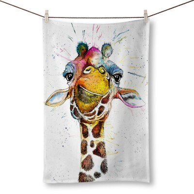 Rainbow Splatter Giraffe Geschirrtuch, Katherine Williams, Haus, Küche KW37T