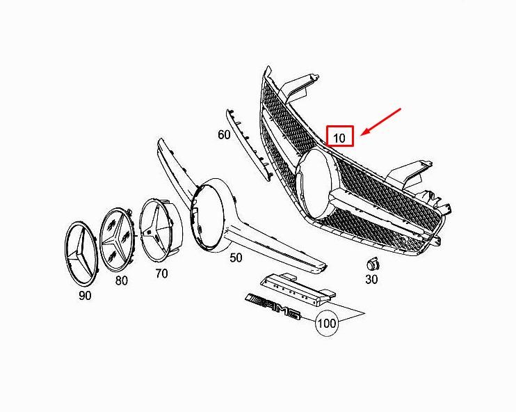 MERCEDES-BENZ SL R231 Front Radiator Grille A2318880160