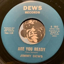 JIMMY DEWS Popcorn Northern Soul 45 Dews #1012 Are You Ready b/w Look My Way